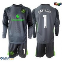 Otroški Nogometni dresi Manchester United Altay Bayindir #1 Vratar Gostujoči 2025-26 Dolgi Rokav (+ Kratke hlače)